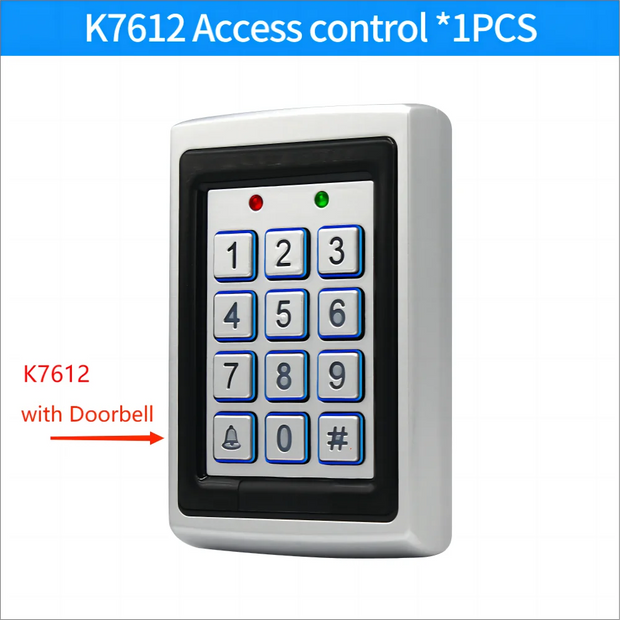 Metal Keypad Reader LED Backlight RFID 125khz for Access Control System Proximity Card Standalone 1000/2000 User Door Lock Entry