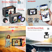 S81TRW Action Camera 5K 4K60FPS 48MP EIS DVR Webcam 2" IPS Dual Screen Optional 6 Filter Wireless Microphone Wi-Fi Sports Cam