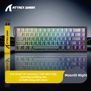 ATTACK SHARK X68HE Magnetic Mechanical Keyboard RGB 8K Low Delay E-Sports Gaming Keyboard 0.01mm RT Accuracy 128K Scan Rate