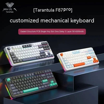 AULA F87Pro Mechanical Keyboard 2.4g/Usb/Bluetooth Tri Mode Wireless 87 Key 5 Layer Silencing Filling Suitable For Gaming+Typing