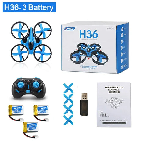 H36 Mini Drone 6-Axis with 3Battery Headless FPV Drones Pocket Remote Control Helicopter Plane RC Dron Quadcopter Gift for Kids