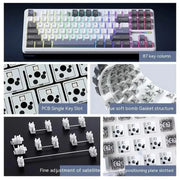 AULA F87Pro Mechanical Keyboard 2.4g/Usb/Bluetooth Tri Mode Wireless 87 Key 5 Layer Silencing Filling Suitable For Gaming+Typing