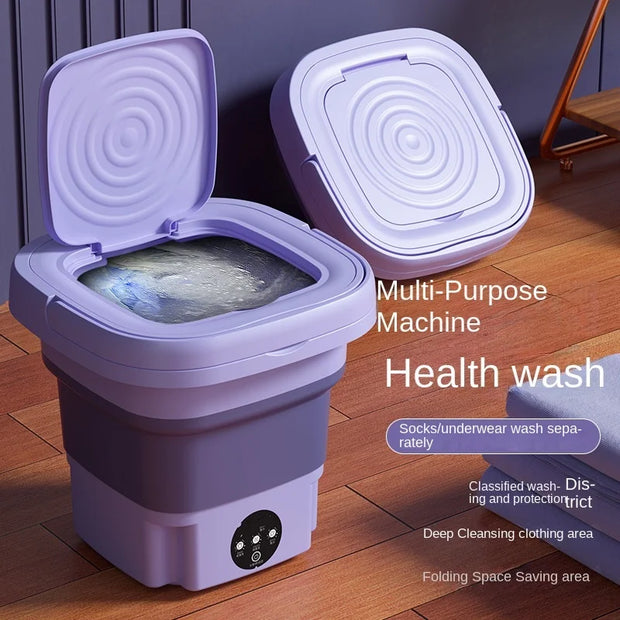 6L Portable Small Foldable Washing Machine With Spin Dryer For Socks Underwear Panties Washer Household Mini Washing Machine