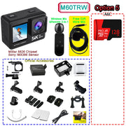 Action Camera 5K 4K60FPS EIS 48MP Wi-Fi Dual Screen 170D 8X Zoom Pre Record 30M Waterproof Sport Camera With Sony IMX576 Lens