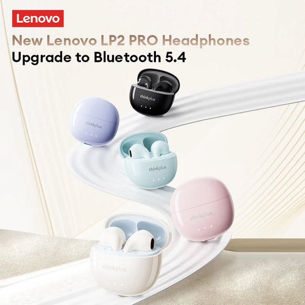 New Lenovo LP2 Pro TWS Bluetooth V5.4 Wireless Earphones 24H Long Battery life Gaming Headset Sport HIFI Stereo Sound Headphones