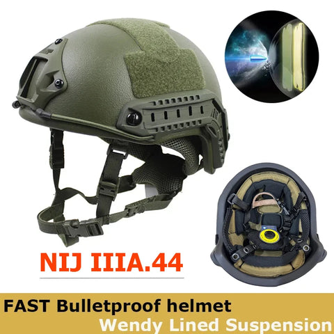 Ballistic ACH High Cut Tactical Helmet PE Ballistic Helmet NIJ IIIA Fast Wendy's Suspension Pad Bulletproof Helmet