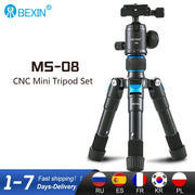 BEXIN MS02 MS08 Portable Tripode Light Travel Stand Tabletop Video Mini Tripod with 360 Degree Ball Head for  DSLR Camera