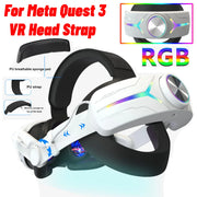 For Meta Quest 3 Comfortable Head Strap VR Accessories VR Headset Strap with RGB LED Light For Meta Quest 3 8000mAh Rechargeable