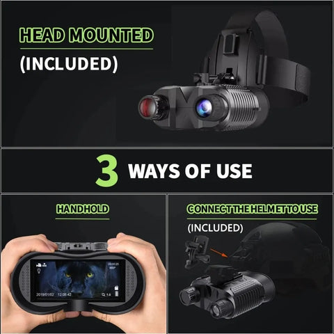 Night Vision Binoculars NV8160 8X Digital Zoom Tactical Helmet Head Mount Goggles Hunting Telescope 4K Infrared Binoculars