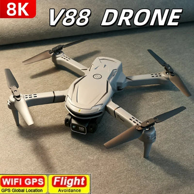 V88 Drone VR 8K Professional HD Dual Camera WIFI 5G GPS Obstacle Avoidance Photography Optical Flow Foldable Toy Holiday Gifts