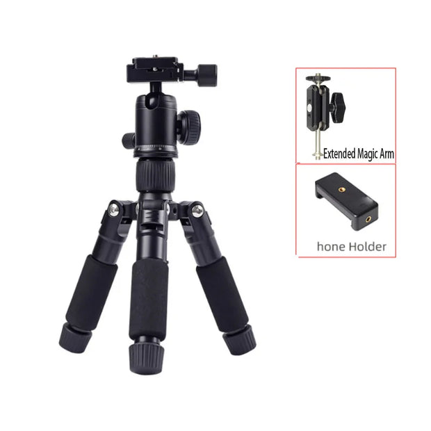 Portable Tripode Lightweight Travel Stand Tabletop Video Mini Tripod with 360 Degree Ball Head for Camera DSLR SLR