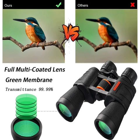 Powerful Telescope 20X50 Professional Binoculars Low Light BAK4-Prism Long Range Waterproof Military Hunting Camping Equipment