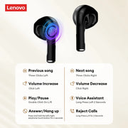 New Lenovo LP2 Pro TWS Bluetooth V5.4 Wireless Earphones 24H Long Battery life Gaming Headset Sport HIFI Stereo Sound Headphones