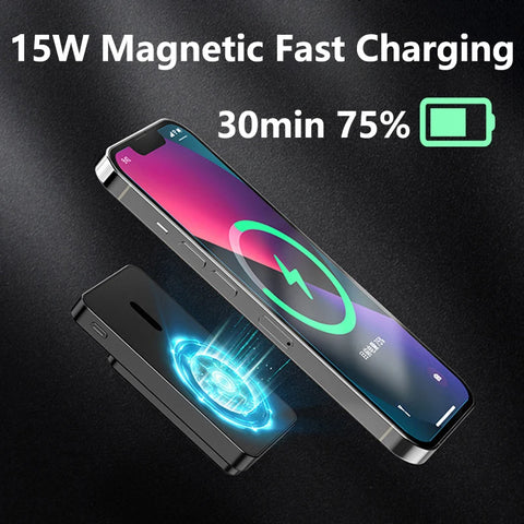 Lenovo 50000mAh Magnetic Wireless Charger Power Bank Portable External Battery 22.5W Fast Charging PowerBank for Android iPhone