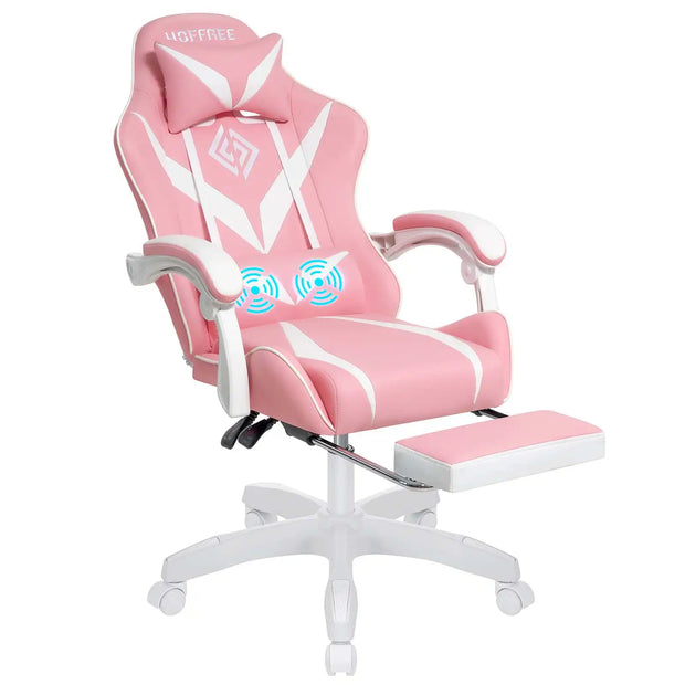 Massage Gaming Chair Racing Computer Desk Chairs Ergonomic Massage Lumbar Support High Back Adjustable Swivel Task Chair