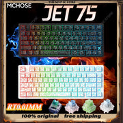 MCHOSE JET75 Customized 8K Magnetic Switch Gaming Keyboard Real 0.01MM Rapid Trigger E-Sport 128000HZ Scan Rate Dynamic RGB PC