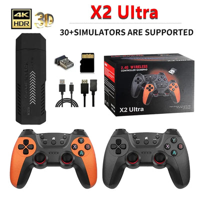 X2 Ultra Video Game Stick Console Or ONLY 64G Retro Games Christmas Gift 2.4G Double Wireless Controller 4K HD30000 Games