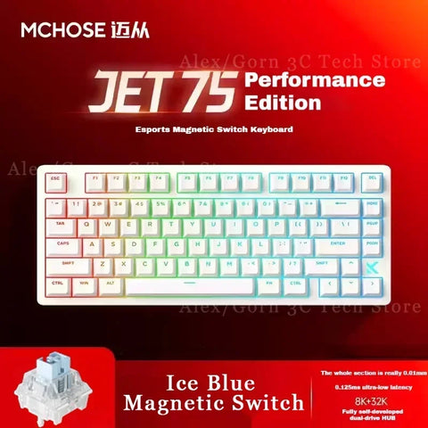 Mchose New Jet75 Magnetic Switch Mechanical Keyboard Wired Esports RGB 8k Polling Rate Gaming Customized Keyboard Pc Accessories