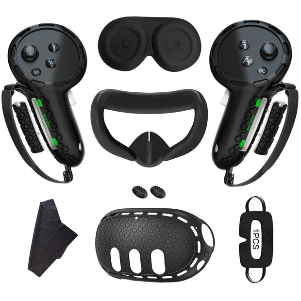 10-in-1 soft Silicone Controller Case for Meta Quest 3 /3S Headset Grip Protector with Battery cover For Quest 3/3S Accessories