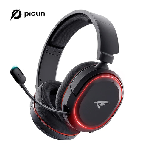 Picun G2 2.4G Wireless Gaming Headset Bluetooth Headphones 5ms Low Latency 7.1 Surround ENC Mic For PC PS4 PS5 Phone Switch