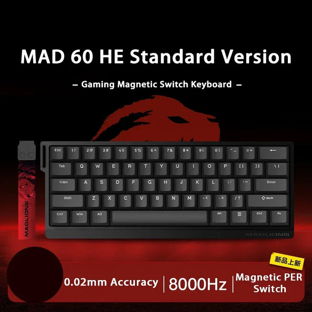 MADLIONS MAD 60/68 HE Mechanical Keyboard Magnetic Switch Rapid Trigger 8K RGB Gaming Keyboard Valorant Gamer PC Accessories