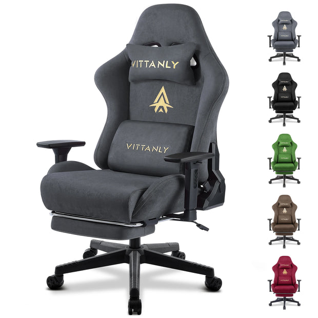 Brand Gaming Chair Luxurious Breathable Faux Suede Office Chair Gaming Chair With Footrest Chair Headrest Ergonomic Game Chair