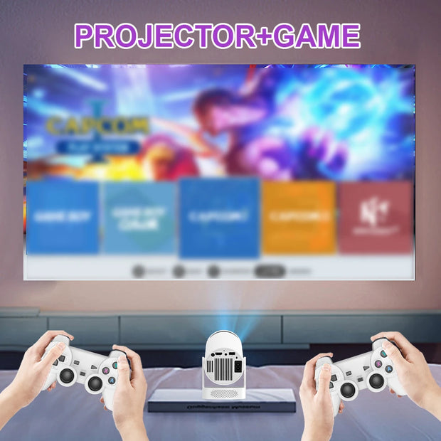 Velec Game Projector HY300 Pro HiFi 2IN1 Professional Chip Android Projector With 2 Wireless Game Controllers 20000+ Games