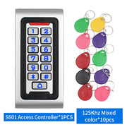 Standalone Metal Keypad Backlit WG RFID 125khz Reader for Access Control System Proximity Card 2000 User Door Lock Outdoor Entry