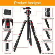 ZOMEI 78.7-inch/200cm Heavy-duty Aluminum Camera Tripod with Carrying Bag - Suitable for Projectors, Webcams, and Scopes