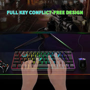 61 Key Match Color RGB Light High Appearance Level Girl Mechanical Feel TPC Line Small Game Wired Keyboard