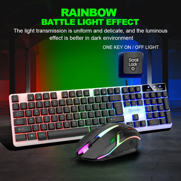 New Illuminated Gaming Keyboard Mouse 2024 USB Mechanical Feel Wired Spherical Keycap Cover With Multiple Color Options