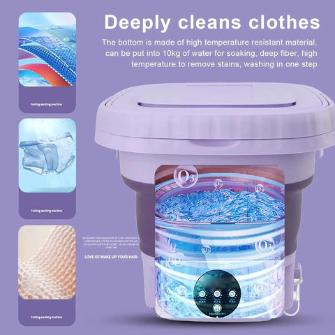 Mini Portable Folding Washing Machine For Home Dormitory Student Single Person Travel Automatic Small Washing Machine