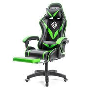 Gaming Chair with Footrest Racing Computer Desk Chairs Ergonomic Massage Lumbar Cushion Support High Back Adjustable Swivel Task