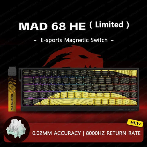 MADLIONS Mad 60he Mad60HE Mad 68HE Mechanical Keyboard Magnetic Switch Wired Hot Swap 8K Polling Rate Customized Gaming keyboard