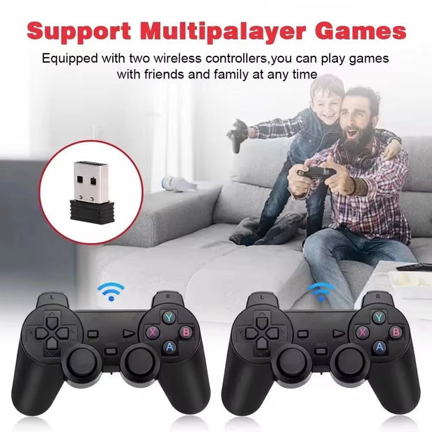 New X2 Plus Game Stick GD10 Pro 4K HD Retro Video Game Console Wireless Controller  128G 40000 Game TV 50 Emulator For PS1/N64