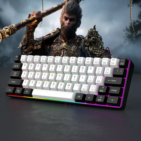 60% wired gaming keyboard, RGB backlight ultra compact mini keyboard, waterproof small compact 61 key keyboard for pc/Mac gamers