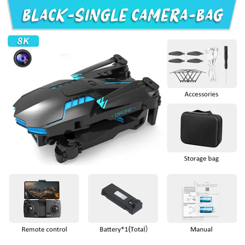 KBDFA X6 PRO Drone With Camera For Beginners 4K HD Camera WIFI FPV Rc Drones 120° Adjustable Lens Foldable RC Quadcopter Toys