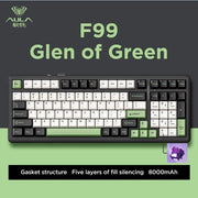 Aula F99 Gaming Mechanical Keyboard Three Mode 2.4g Wireless Bluetooth Wired Hot Swap PBT Gasket RGB For PC Laptop Gamer 99 Keys