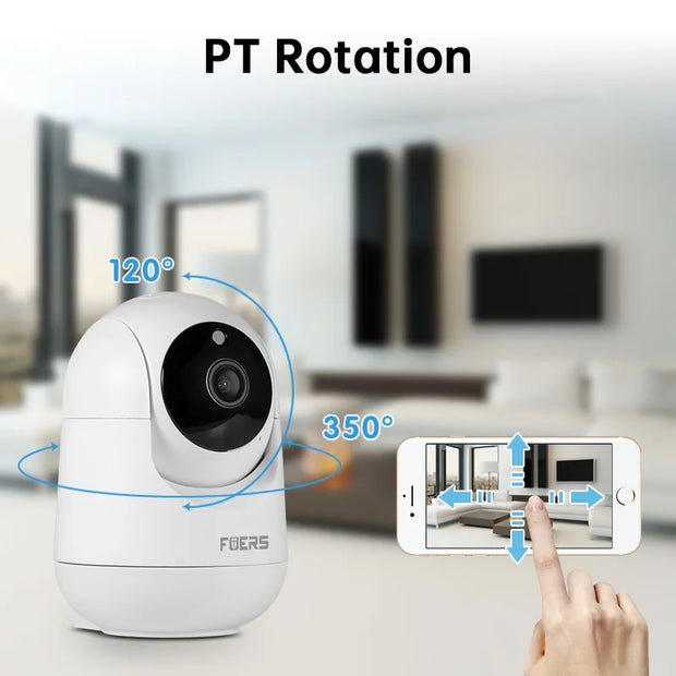 Fuers 5MP WiFi Camera Tuya Smart Home Indoor Wireless IP Surveillance Camera AI Detect Automatic Tracking Security Baby Monitor