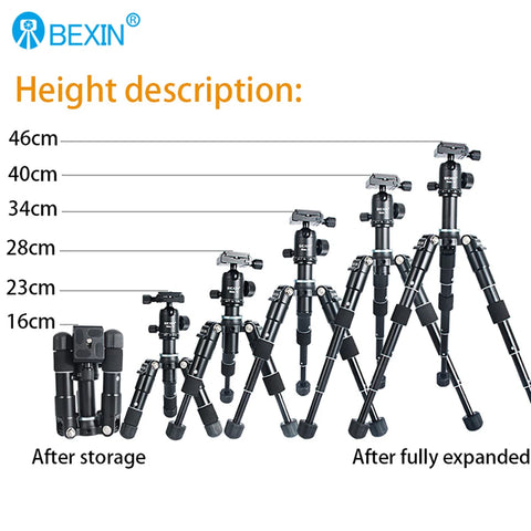 BEXIN More Stable Desktop Mini Tripod Portable Mobile Phone Selfie Live Stand Camera Photography DSLR Desktop Ball Head Tripod