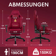 Kitinjoy Gaming Chair Computer Office Chair with Footrest Support Height Adjustable Game Chair with 360°Swivel Seat and Headrest