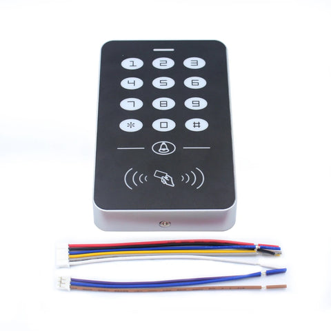 125KHz Standalone Access Control Keypad RFID Keyboard System Waterproof Cover Outdoor Controller EM Card Reader 10pcs Keyfobs