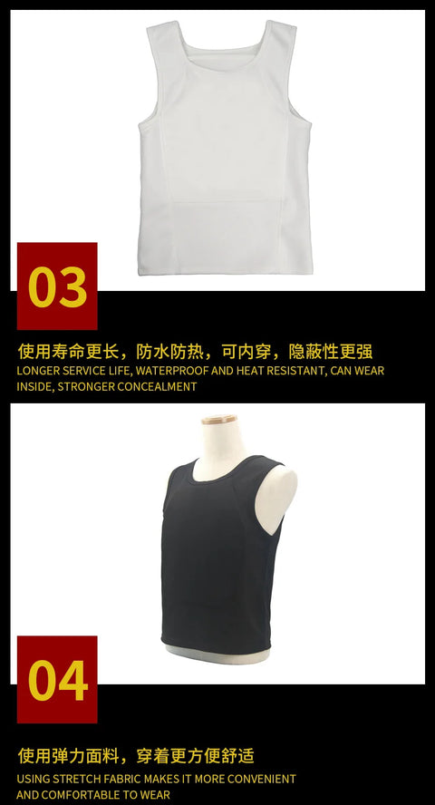 Lightweightultra-comfortablebulletproof Vest Clothes Iiia Level Concealed Hidden Inside Wear Soft Anti-bullet T Shirt Clothing