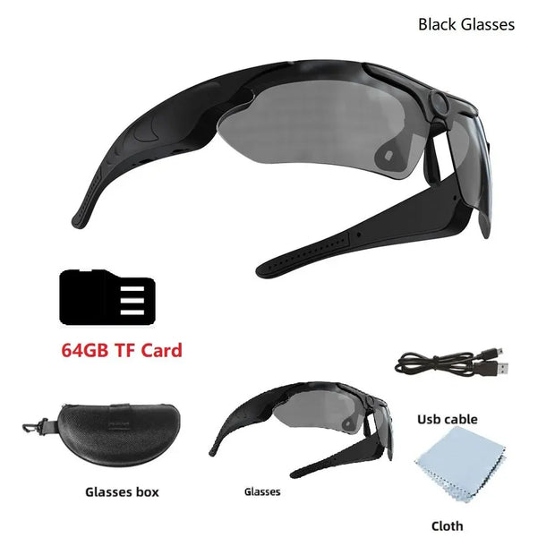 1080P Full HD Mini Camera Sunglasses Camera Outdoor Sports DV Intelligent Sports Glasses Cam DVR Wide-angle Glasses Camera