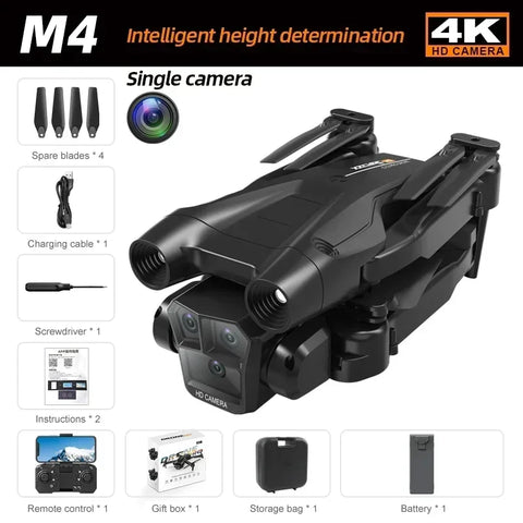 M4 Drone 8K Professional Wide Angle Triple HD Camera Foldable Helicopter Obstacle Avoidance Height Helicopters 3000M Drone Gifts