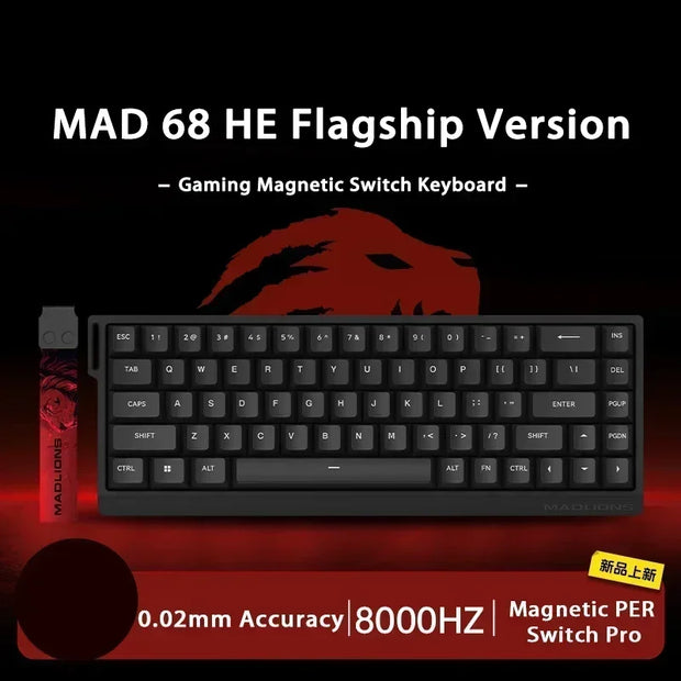 MADLIONS MAD 60/68 HE Mechanical Keyboard Magnetic Switch Rapid Trigger 8K RGB Gaming Keyboard Valorant Gamer PC Accessories