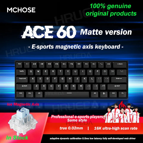 MCHOSE Ace 60 Pro 68 Magnetic Axis Mechanical Keyboard Original 0.01ms Latency RT 0.01mm 128K Gaming Keyboard Customized Esports