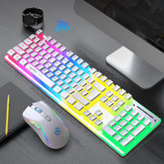 2025 New arrival HXSJ L96 104 keys 2.4G wireless pc keyboard mechanical feeling gaming keyboard and mouse combos for laptop game