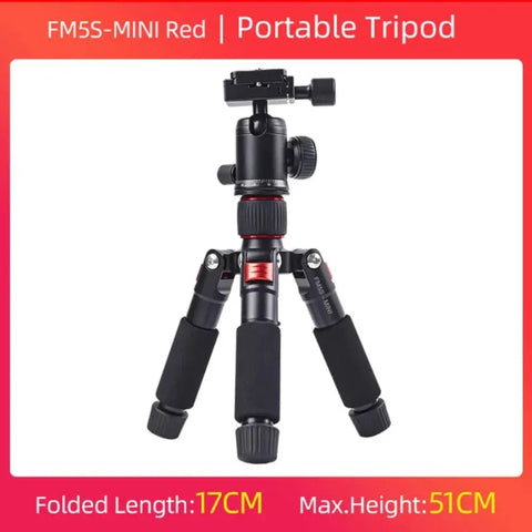 FM5S Portable Tripode Lightweight Travel Stand Tabletop Video Mini Tripod with 360 Degree Ball Head for Camera DSLR SLR