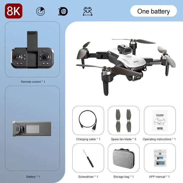 S2S Drone 8K Professional Aerial Photography HD Dual Camera Brushless Motor Obstacle Avoidance Foldable Quadcopter Childrens Toy